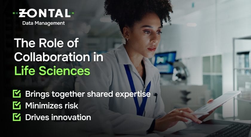 An infographic highlighting the role of collaboration in life sciences 